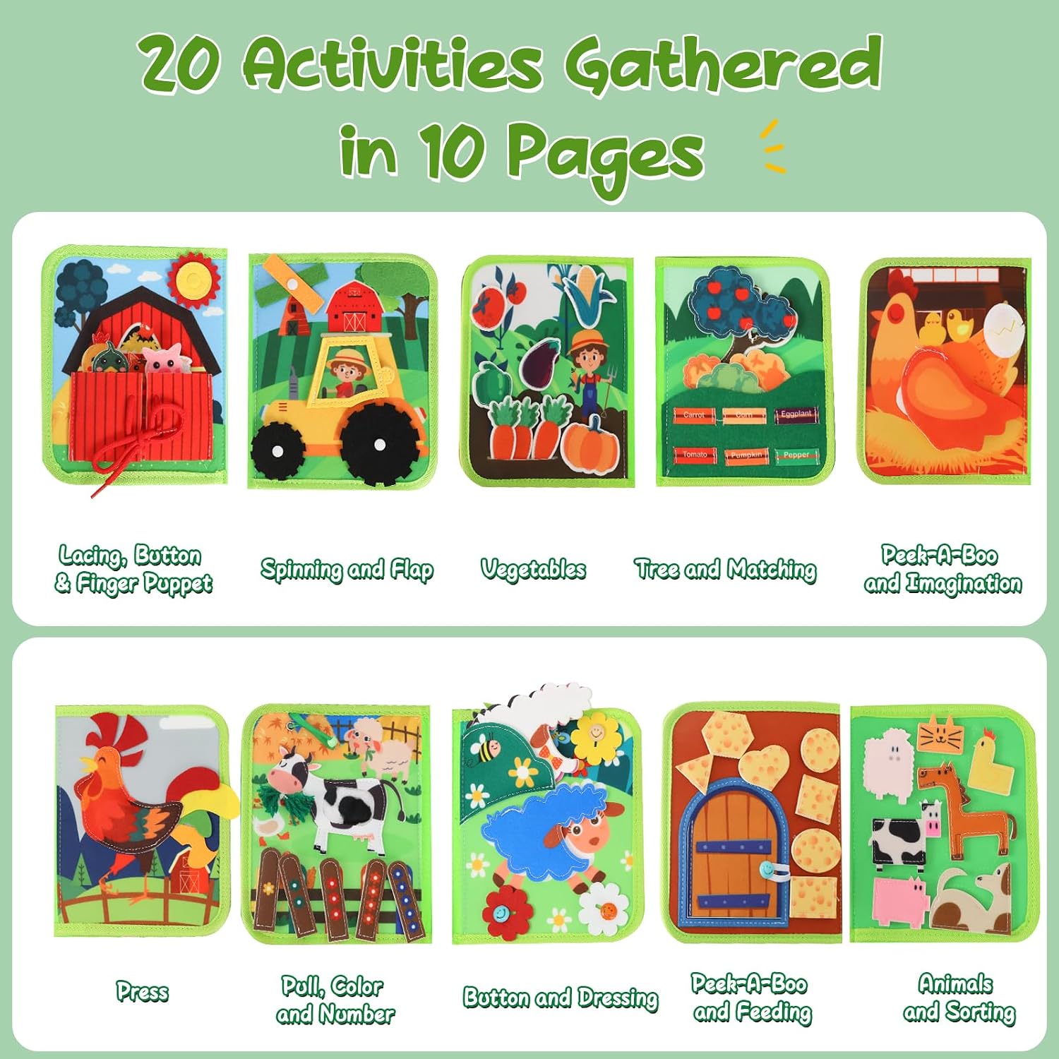 Thumbnail 2 de LZDMY Busy Book Montessori activity toy 20 pages