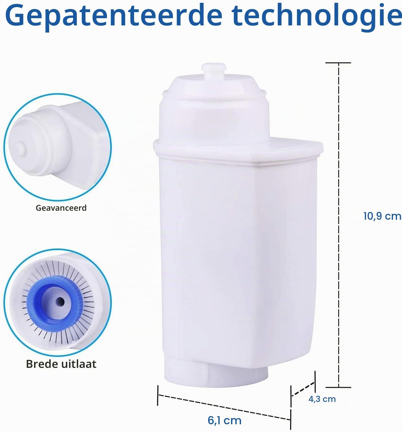Detalle de GOLDEN ICEPURE CMF004 koffiemachinewaterfilter, 4 stuks met actieve kool