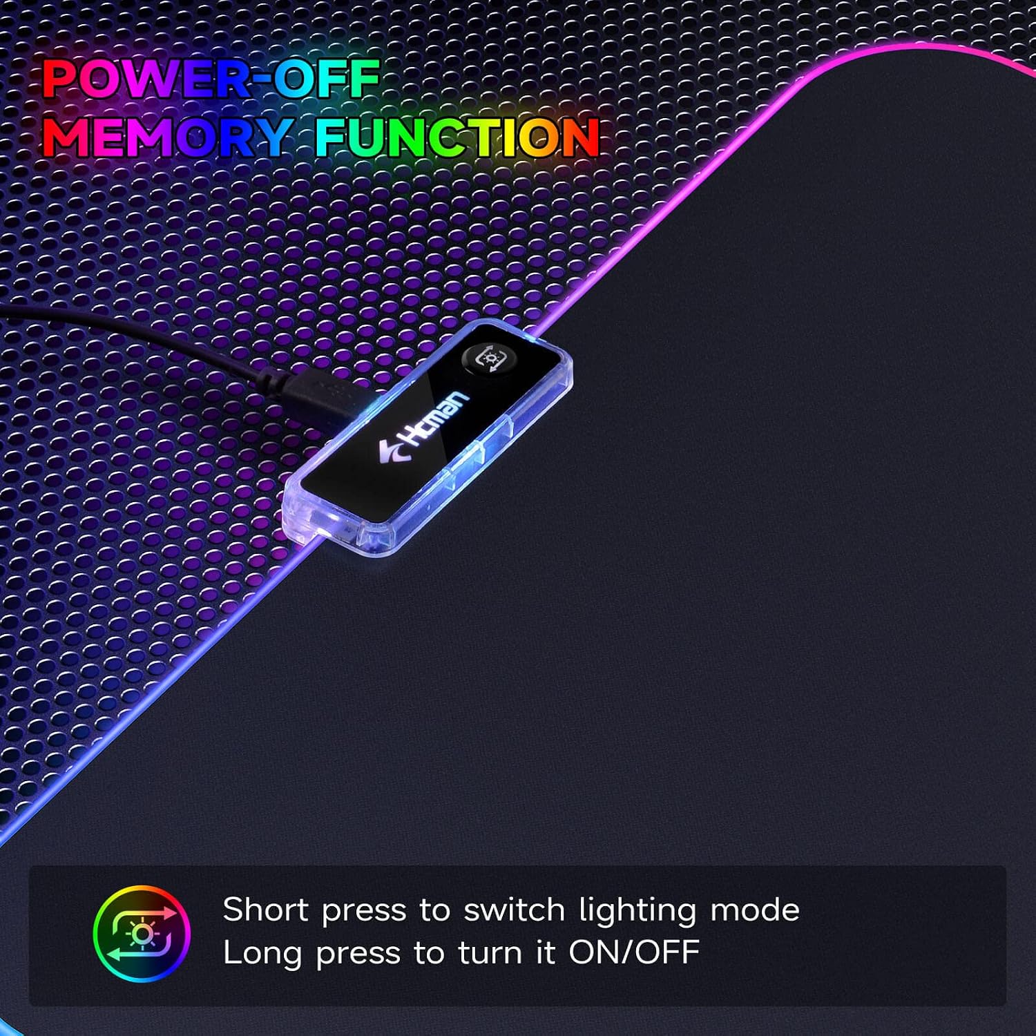 Thumbnail 4 de Hcman RGB Gaming Mouse Mat 336×245×3mm 🖱