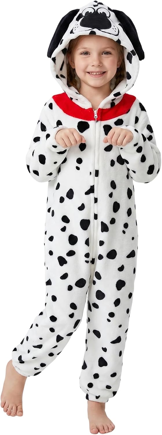 Detalle de LONULAIN WXETSY Kids’ Animal Onesie Pajamas, Flannel Fleece Hood and Pockets