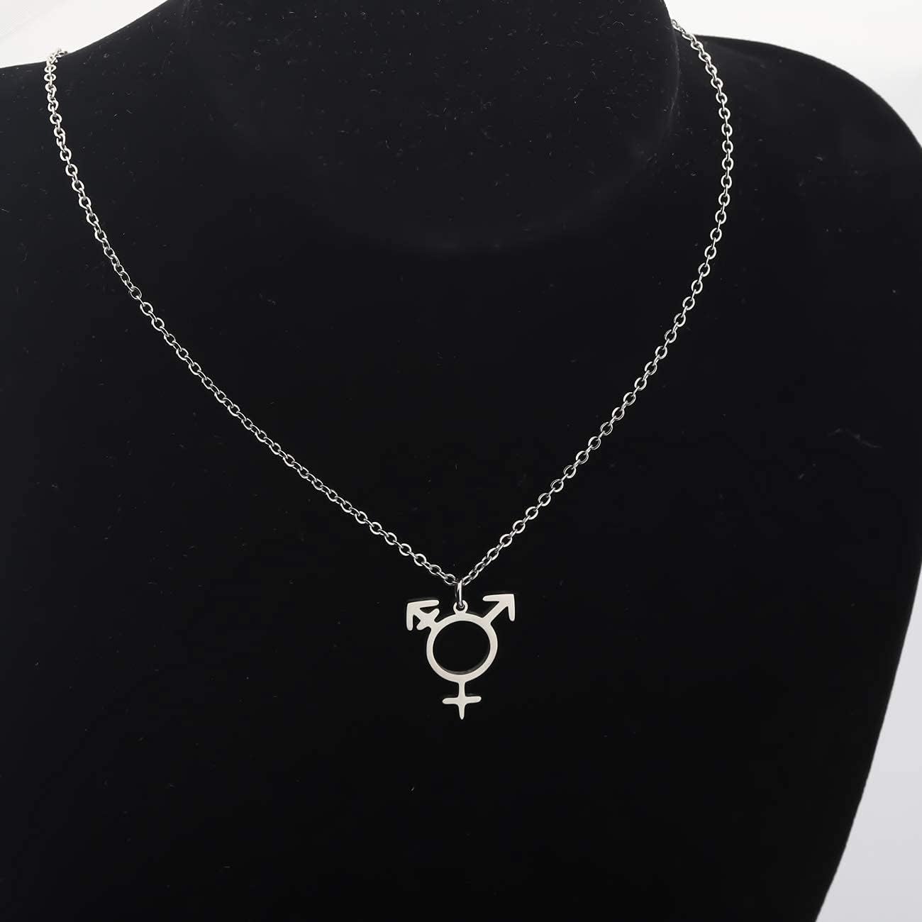 Detalle de Transgender Symbol Necklace – Stainless Steel Pride Jewellery