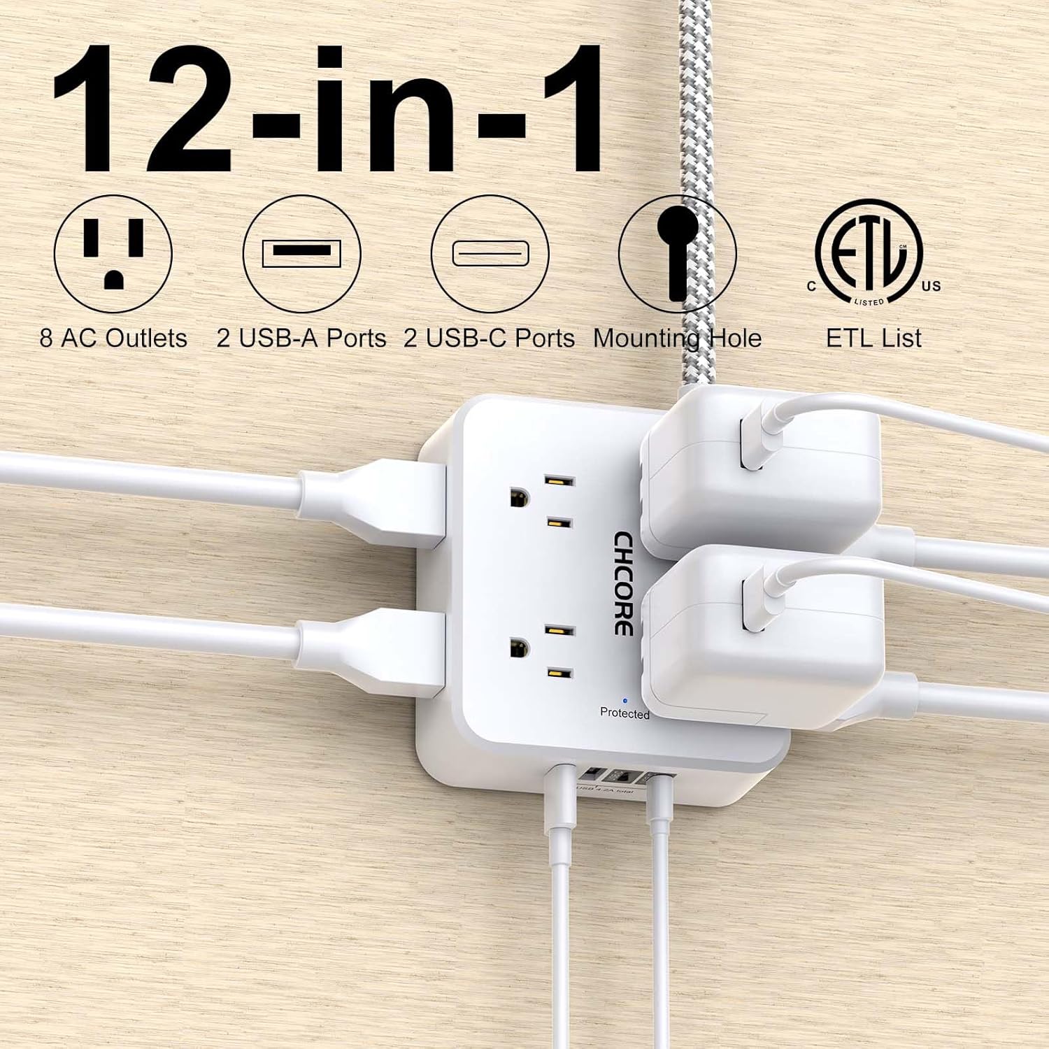 Detalle 2 de CHCORE Surge Protector 5Ft 🔌