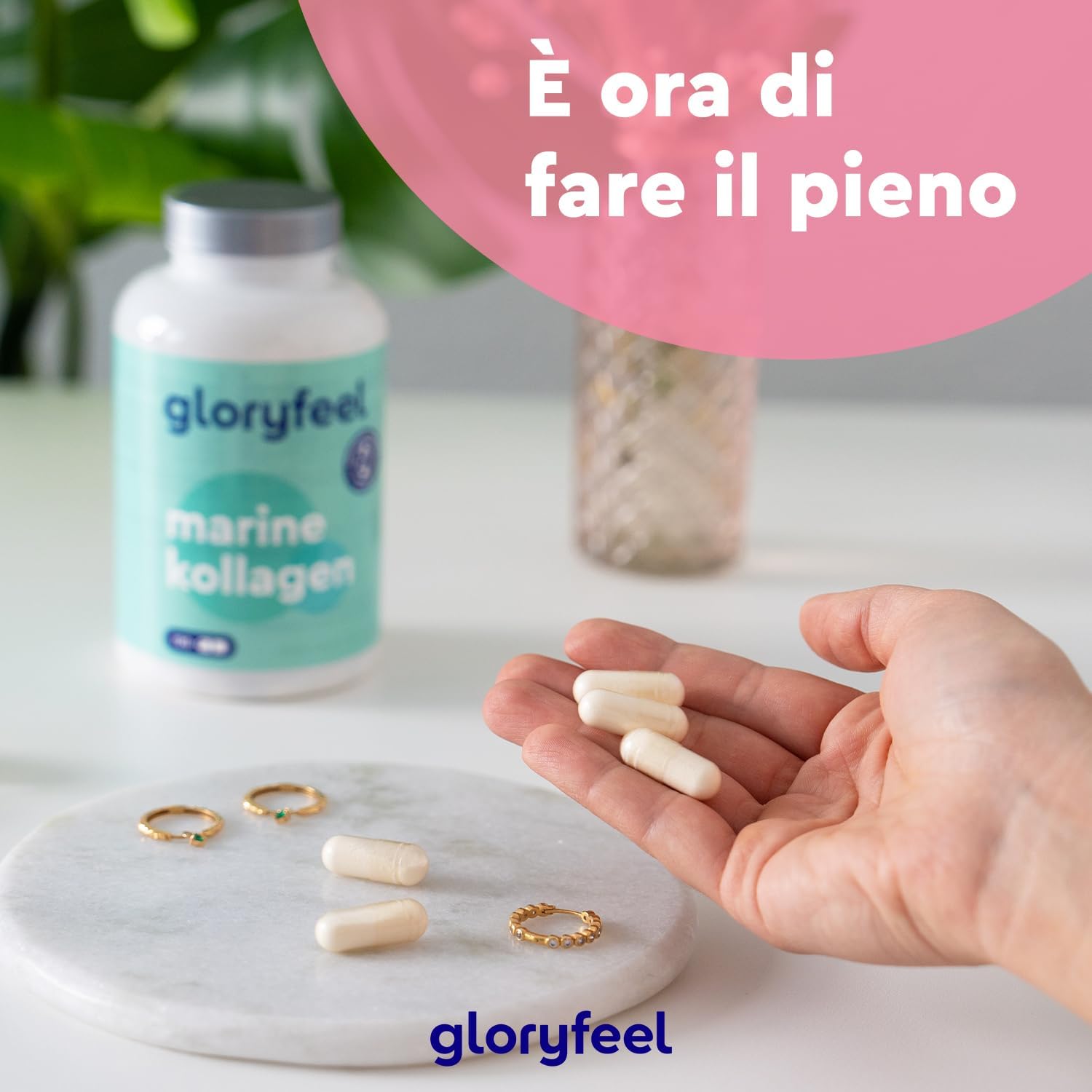 Thumbnail 5 de Collagene Marino Idrolizzato Tipo 1 - Gloryfeel, 1500 mg per dose, 120 capsule