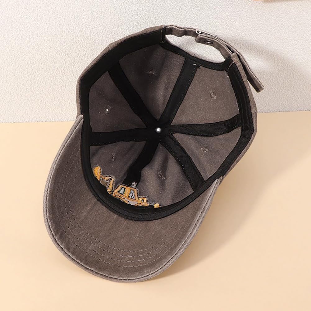 Detalle de Kids excavator embroidered baseball cap with adjustable metal closure (age 2–8)