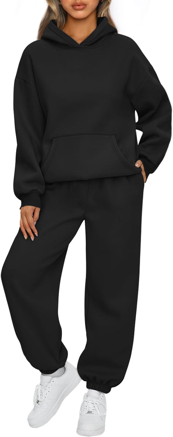 AUTOMET Women's 2-Piece Lounge Hoodie Sweatsuit Set (Plus Size)