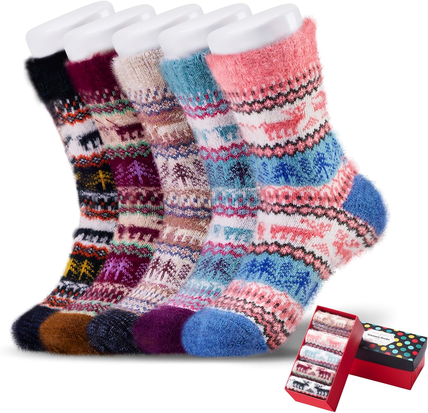 Detalle de ICEIVY Women's Wool Socks, 5 Pairs