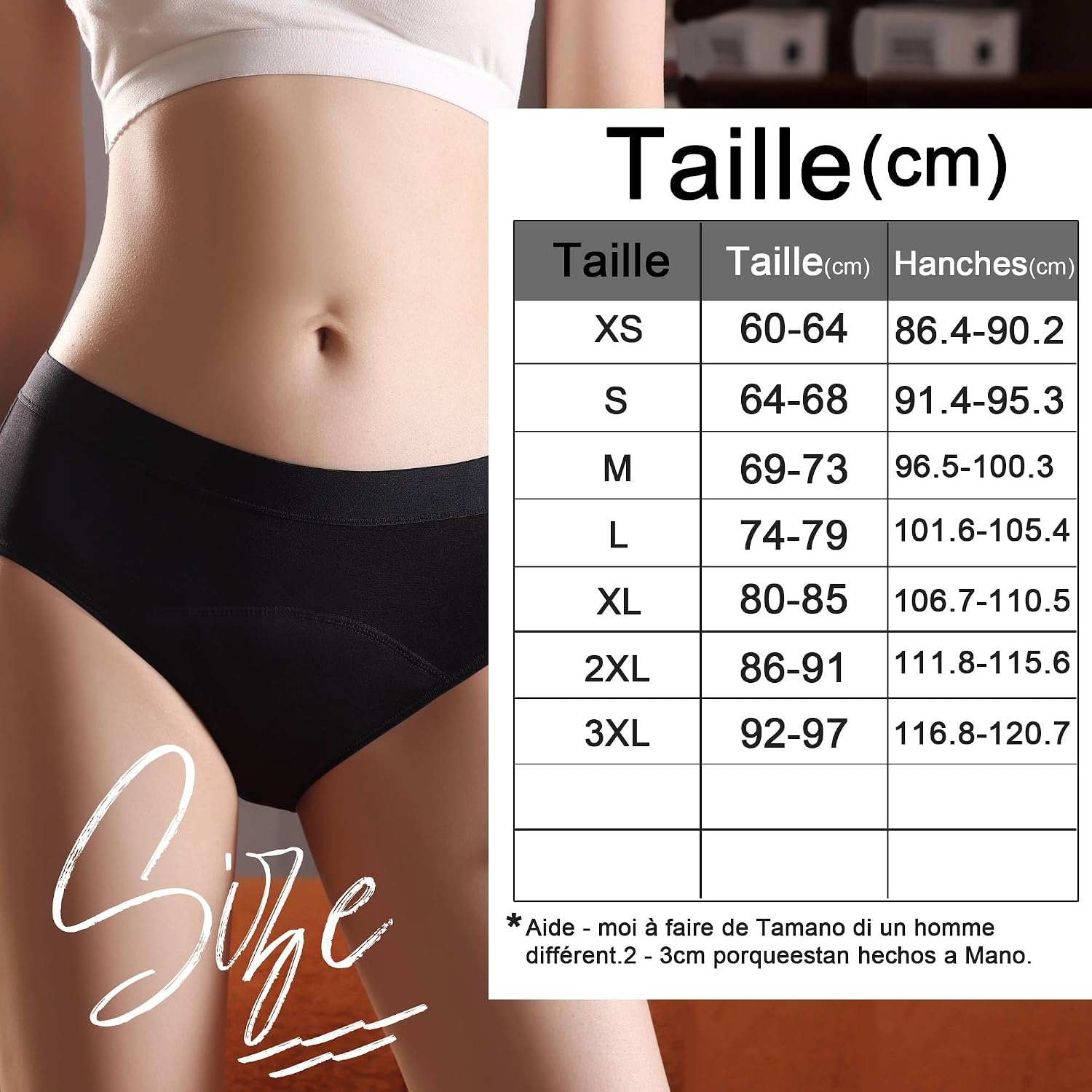 Thumbnail 3 de FOTOOL Culotte menstruelle absorbante M (3 packs) – coton et réutilisable, 4 tampons équivalents