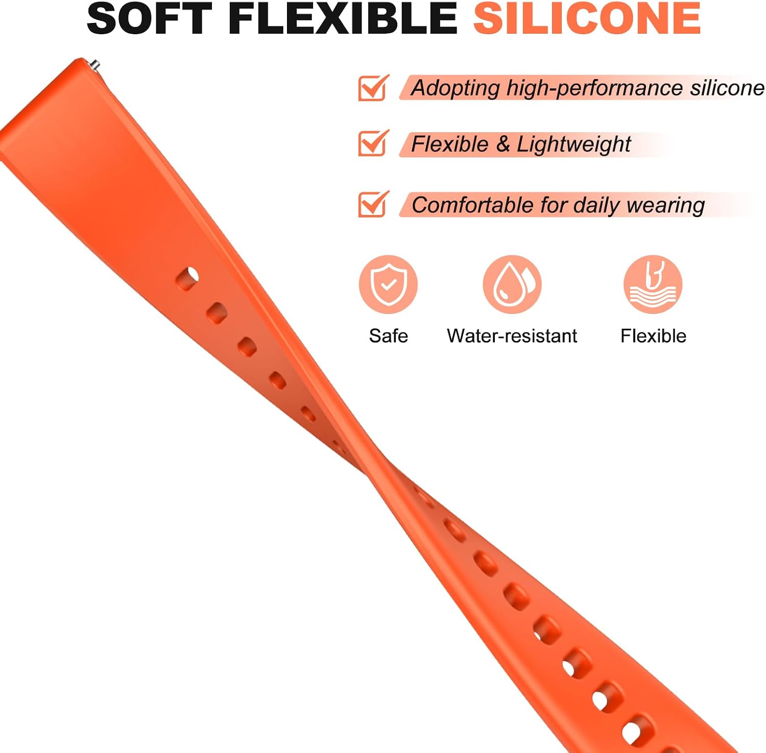 Detalle de OVERSTEP 14mm Silicone Sport Strap for Lily 2
