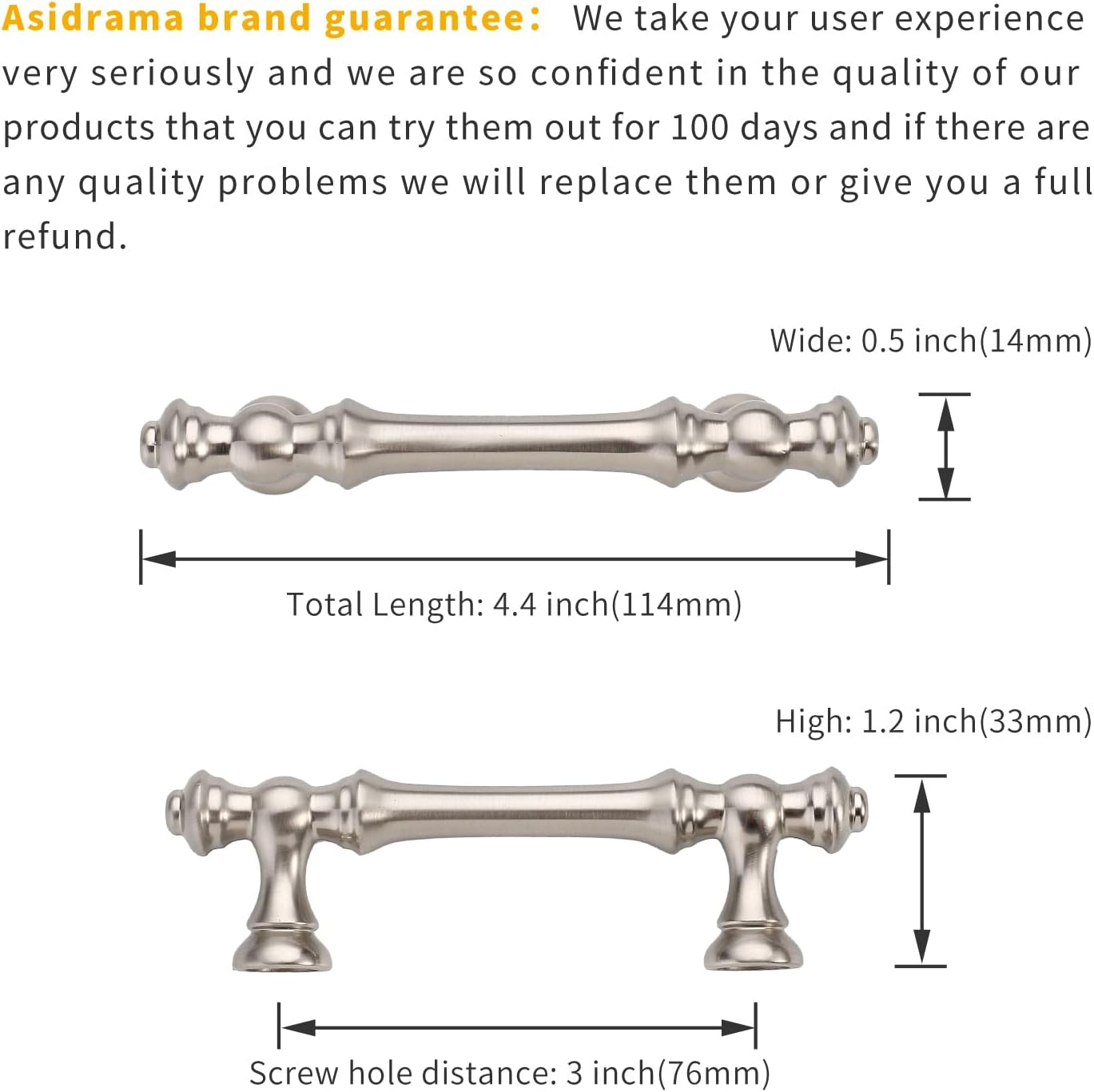 Detalle de Asidrama cabinet pulls, 3-inch spacing