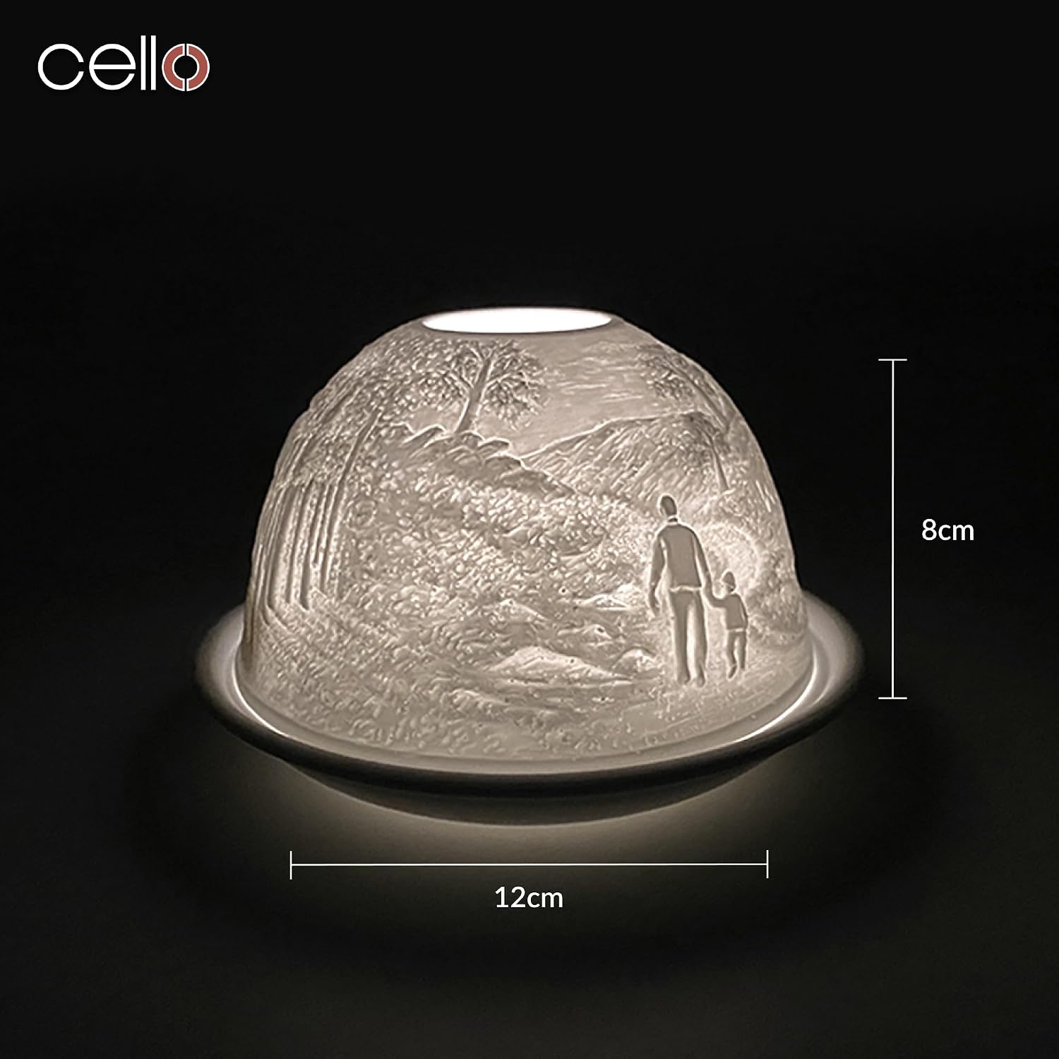 Detalle de Cello Porcelain Tealight Holder Dome with 3D projection and “World’s Best Grandad” message