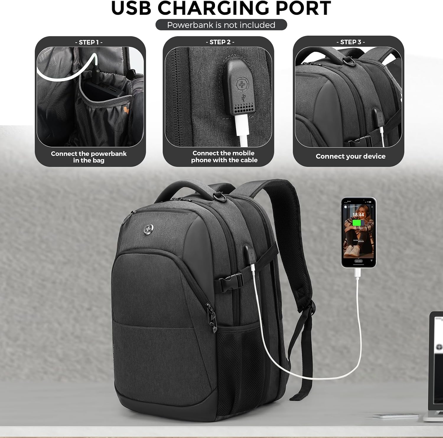 Detalle 2 de Swissdigital Design Laptop Backpack 17-Inch
