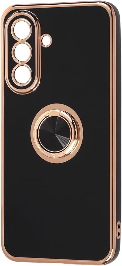 Detalle de レイ・アウト RT-GA26M1TRE/BG Galaxy A57 5G用リング付きケース ブラック×ゴールド