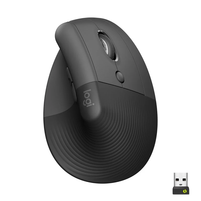 Detalle de Logitech Lift Ratón vertical para diestros 4000 DPI gris-negro