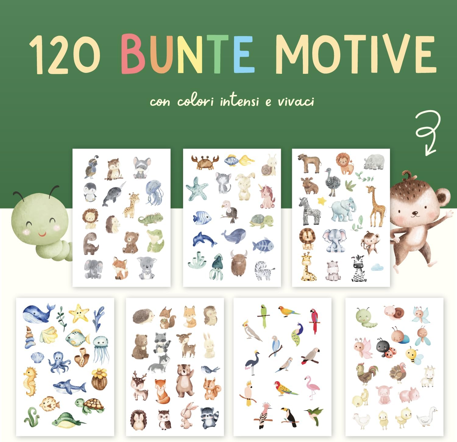 Thumbnail 1 de Famifidus 120 tatuaggi per bambini: trasferelli temporanei skin-friendly per feste e compleanni