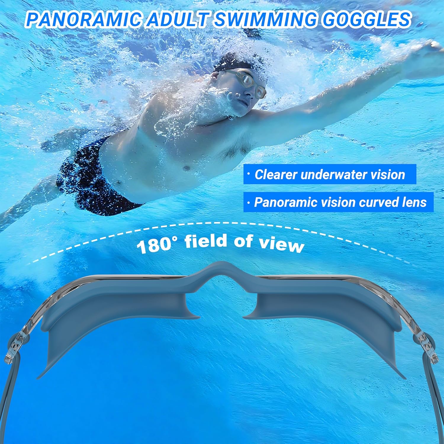 Thumbnail 2 de Ambienden Lunettes de natation anti‑buée Protection UV 🤿