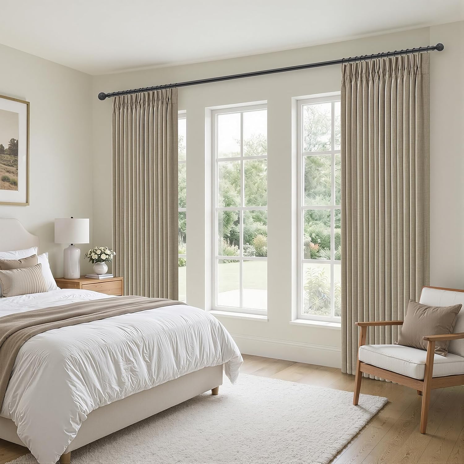 Thumbnail 6 de LuxuNap 102-Inch Blackout Curtains, Linen Blend, Pinch-Pleated, 2 Panels