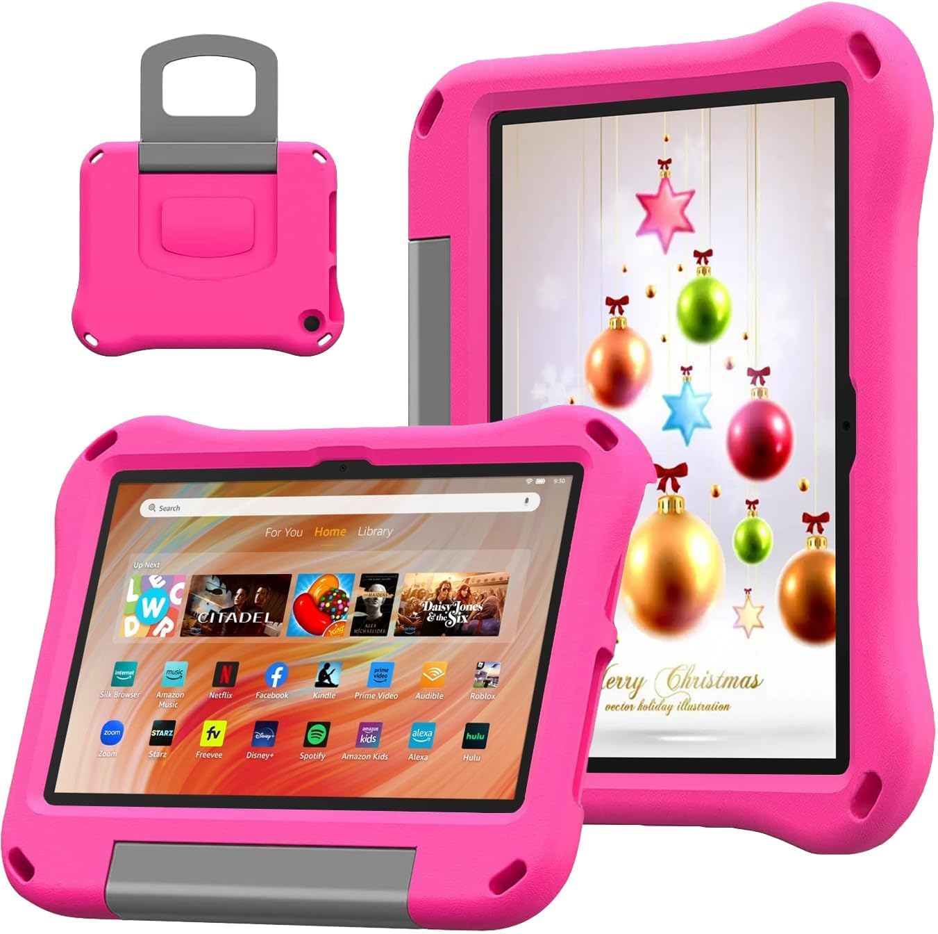 Detalle de Fire HD 10 & Fire HD 10 Plus Kinder-Tablet-Hülle mit Ständer (10,1 Zoll) – EVA-Schutz für 11./13. Gen – Pink