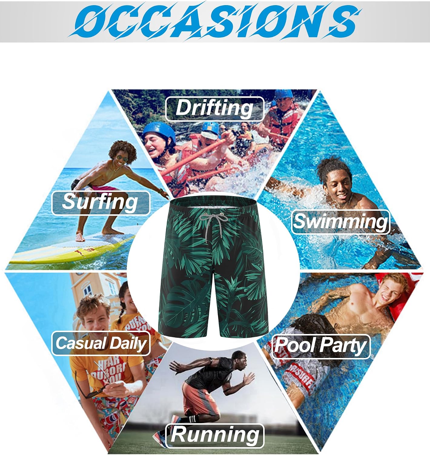 Thumbnail 3 de APTRO Herren Badehose Lang Boardshorts mit Innenslip – schnelltrocknend, wasserabweisend