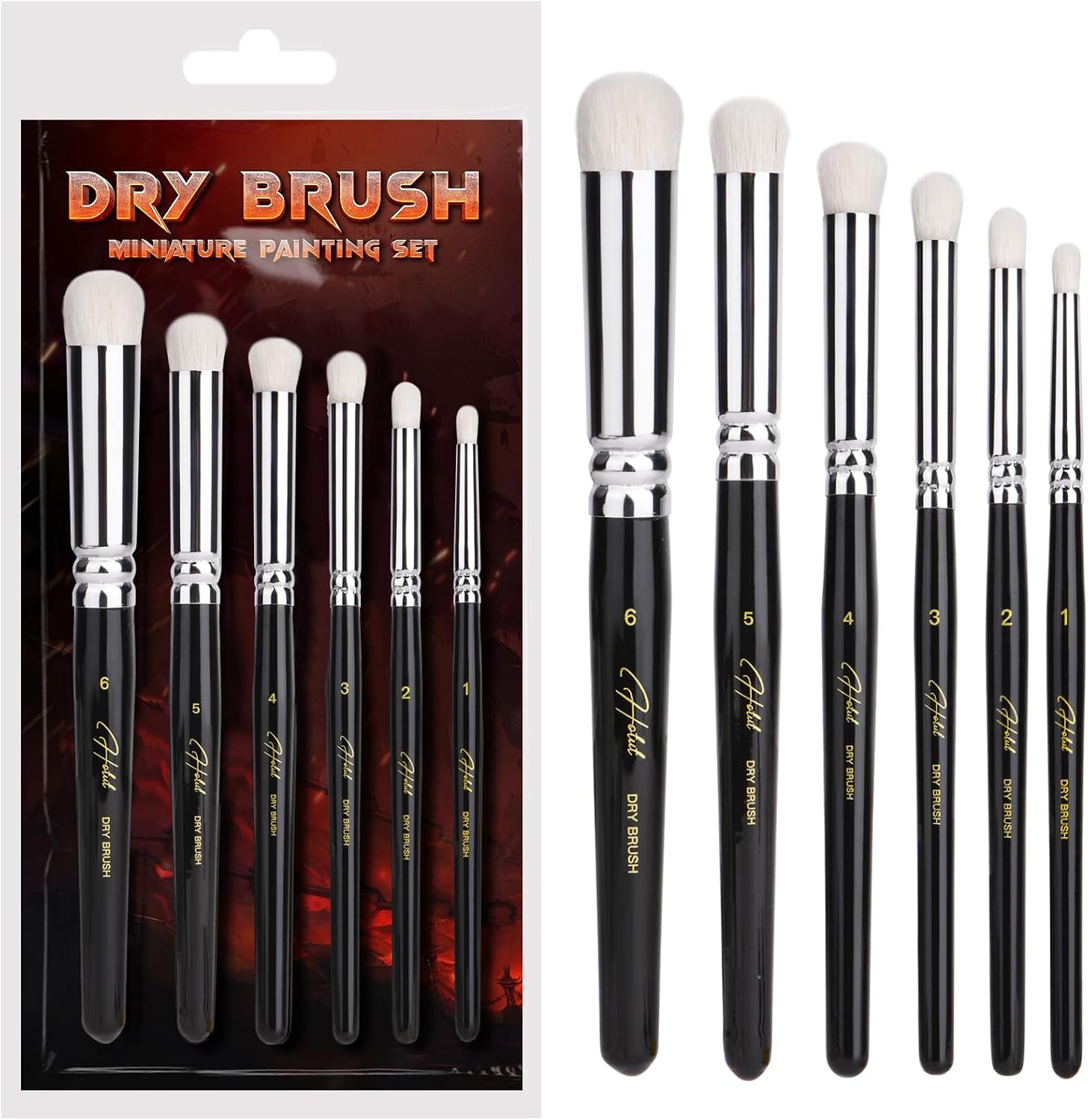 Detalle de HOTUT Miniature drybrush set 6 sizes