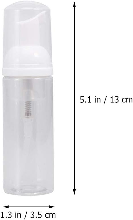 Detalle 2 de Healifty 12pc Plastic Foam Dispenser Bottles (Refillable, 50ml) – White travel hand soap & shampoo containers