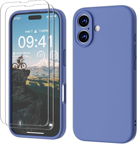 Detalle de GOODVISH Funda 3 en 1 iPhone 16 Silicona Líquida 💙