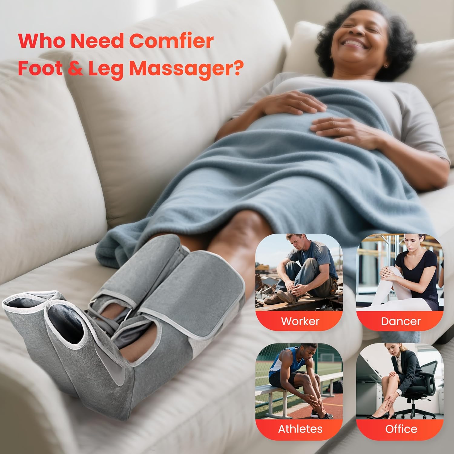 Detalle 2 de COMFIER Massaggiatore gambe compressione e calore