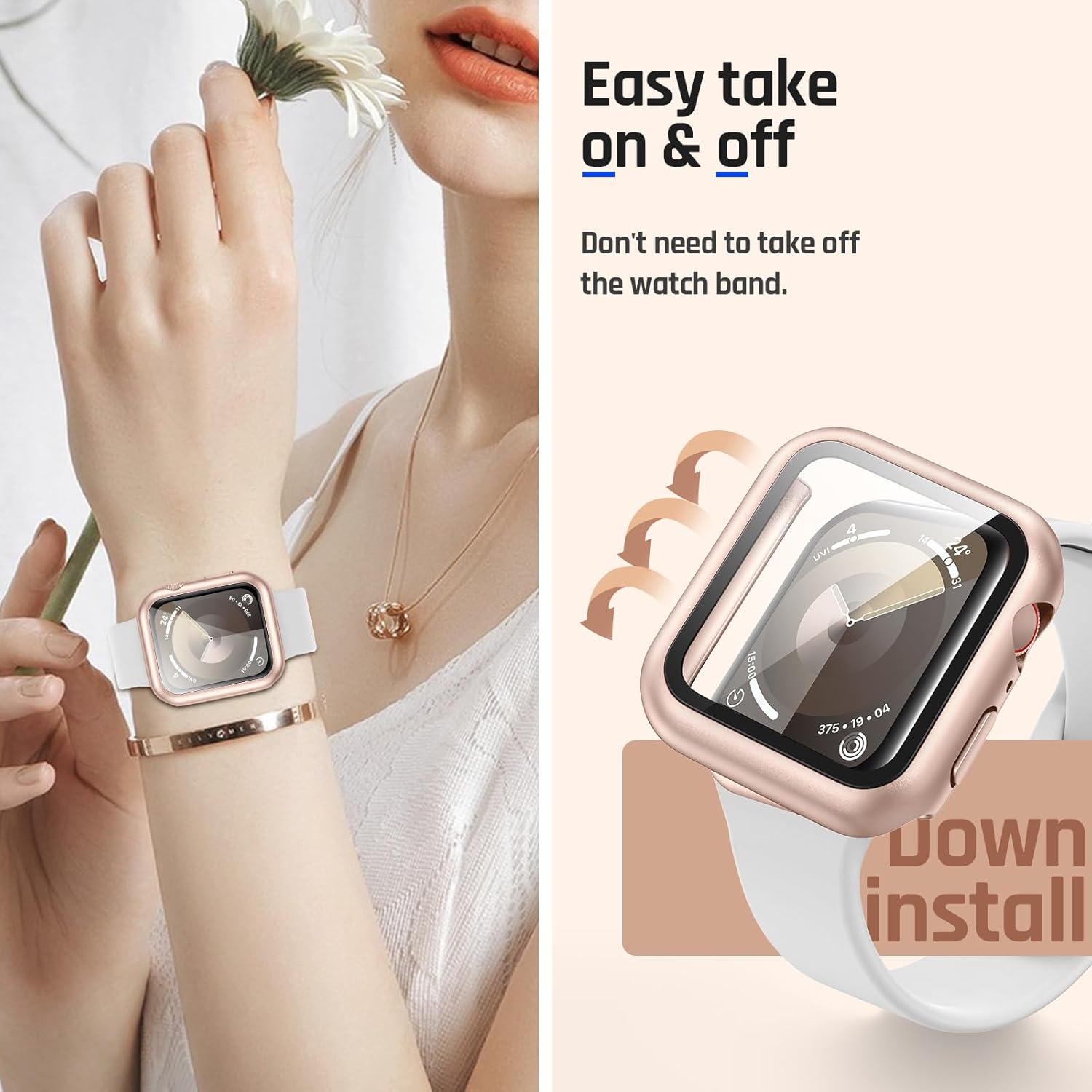 Thumbnail 6 de Goton Waterproof Case for Apple Watch 40mm (Series 6/5/4, SE 3/2/1) with 9H Tempered Glass and Hard Bumper