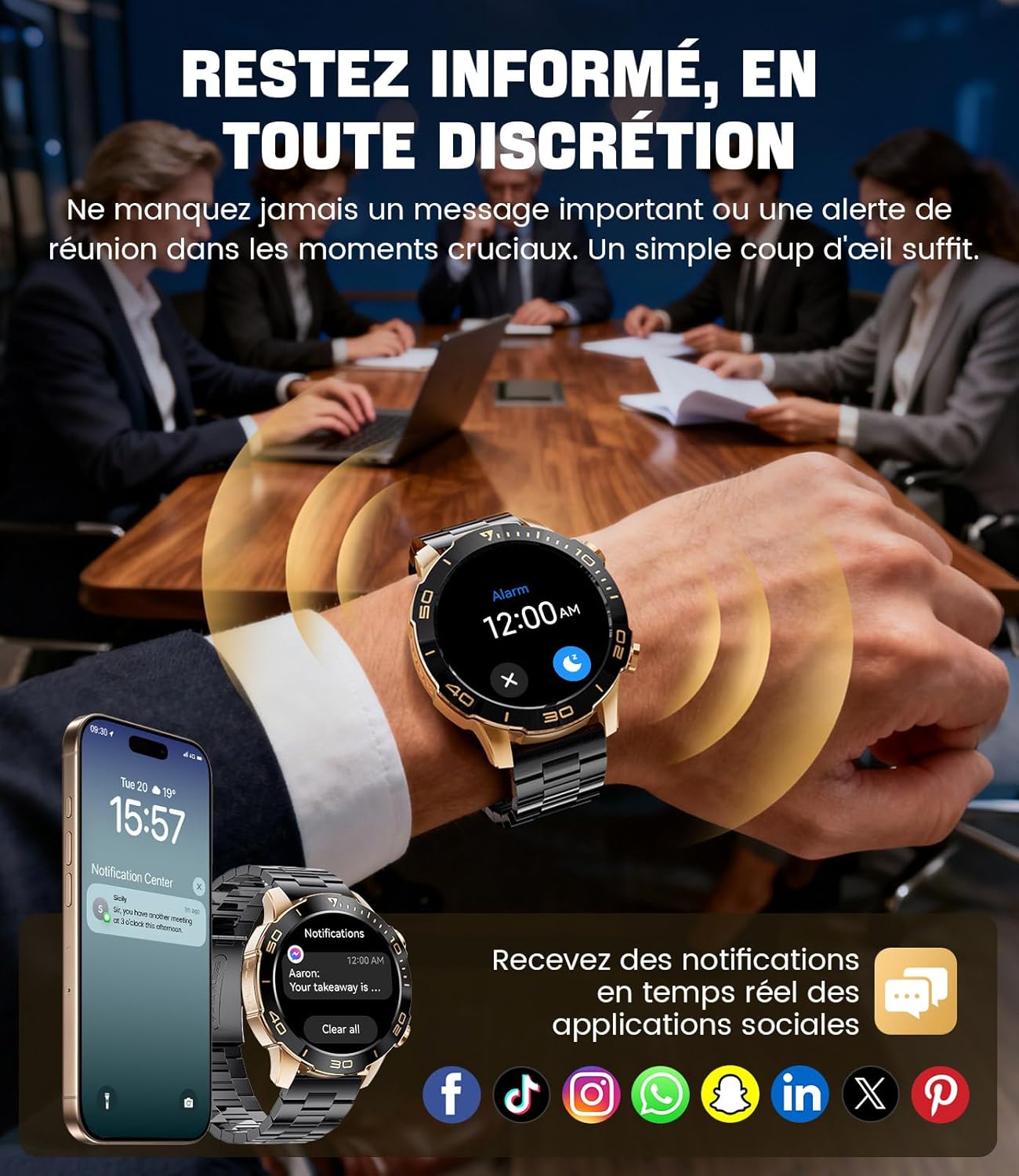 Thumbnail 3 de Montre Connectée Homme Militaire – Écran AMOLED 1,43", IP68, 170+ Modes et Appel Bluetooth