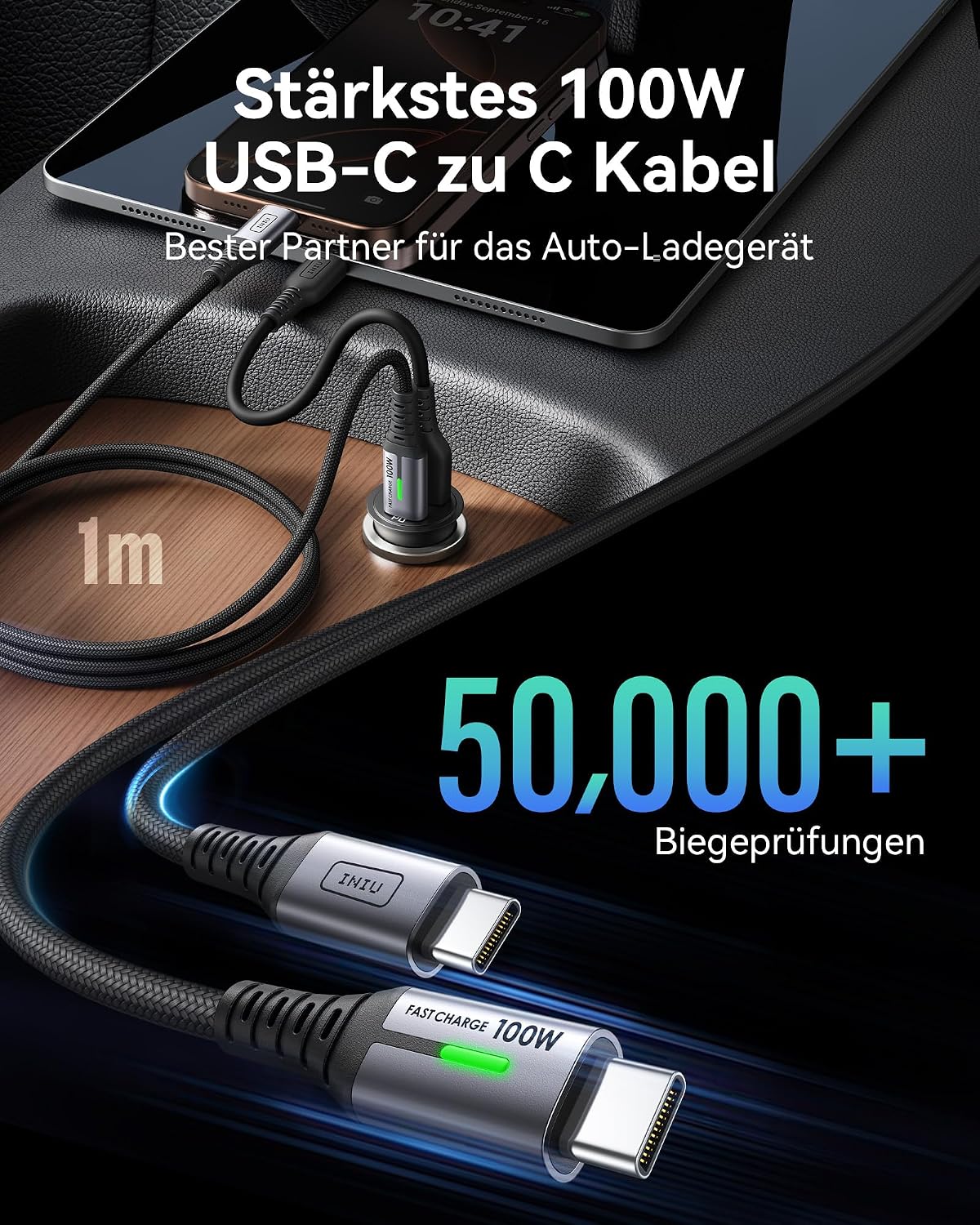 Detalle 2 de INIU 60W Zigarettenanzünder USB C PD Auto Ladegerät