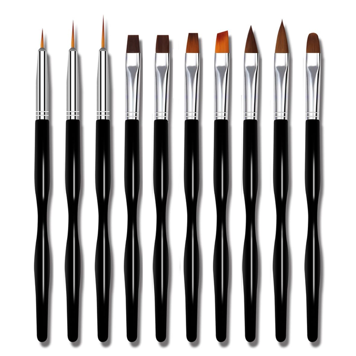Thumbnail 6 de ZEOHBETY Nagelkunstpinsel-Set (10-teilig) – Fine-Liner & Nageldesign-Malpinsel, weiß