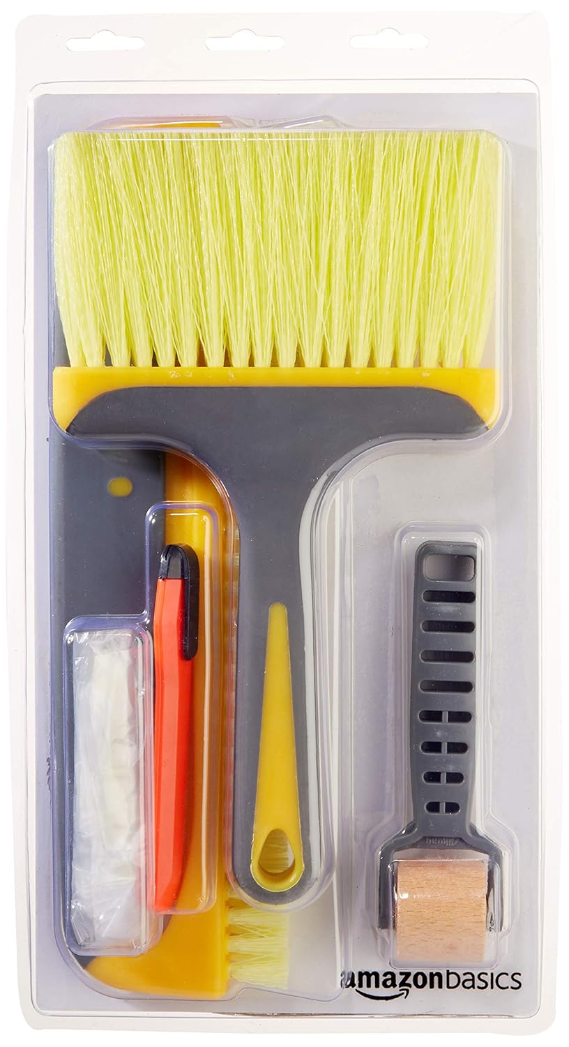 Detalle 2 de Amazon Basics Tapezier-Set, 7-teilig mit Bürsten mit weichen Griffen