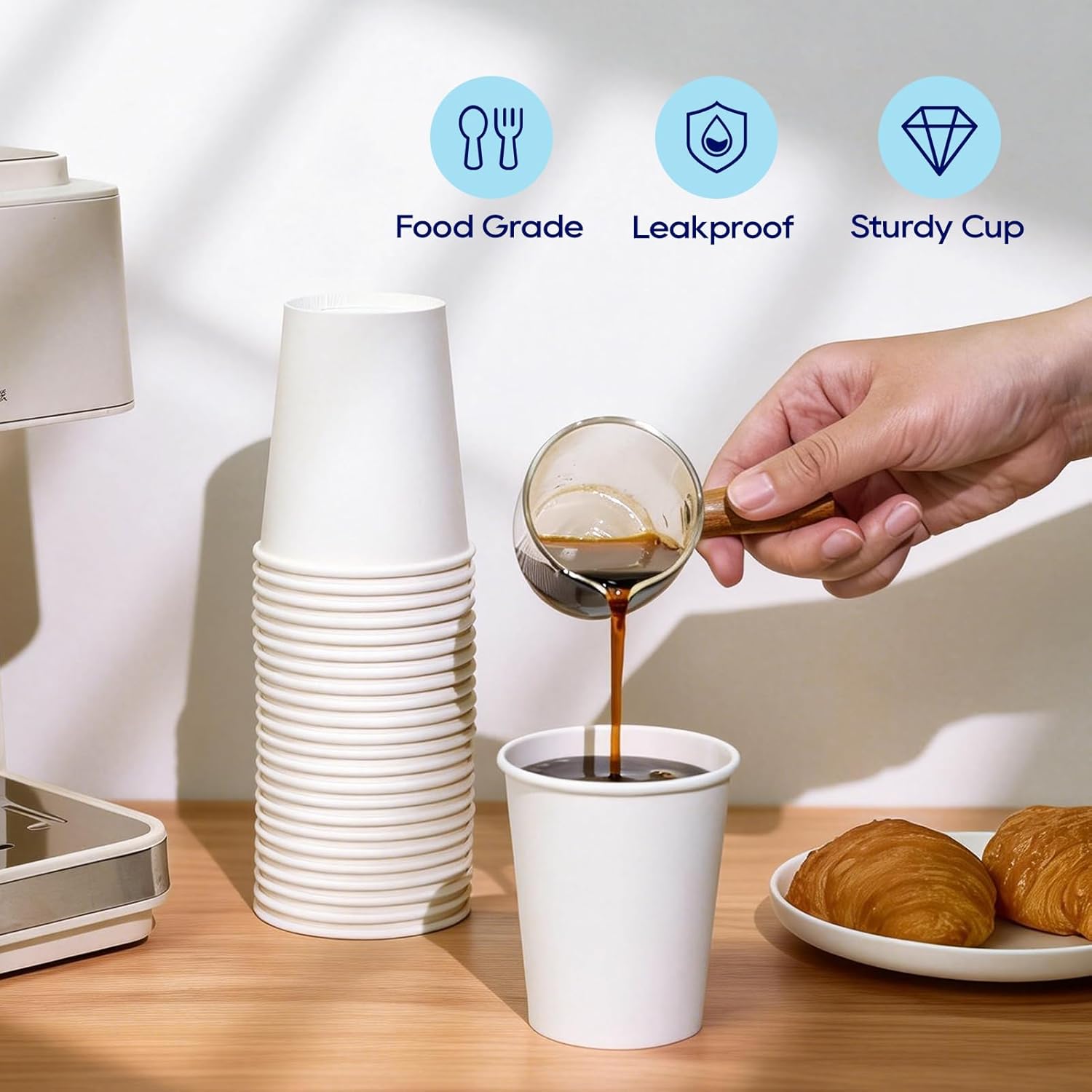 Thumbnail 3 de LITOPAK 400 Pack 8 oz Disposable Paper Coffee Cups