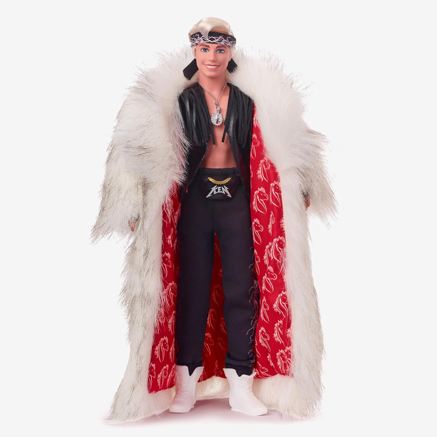 Thumbnail 1 de Barbie The Movie Ken Doll HRF31 in Faux Fur Coat with Fringe Vest & gold-tone chain