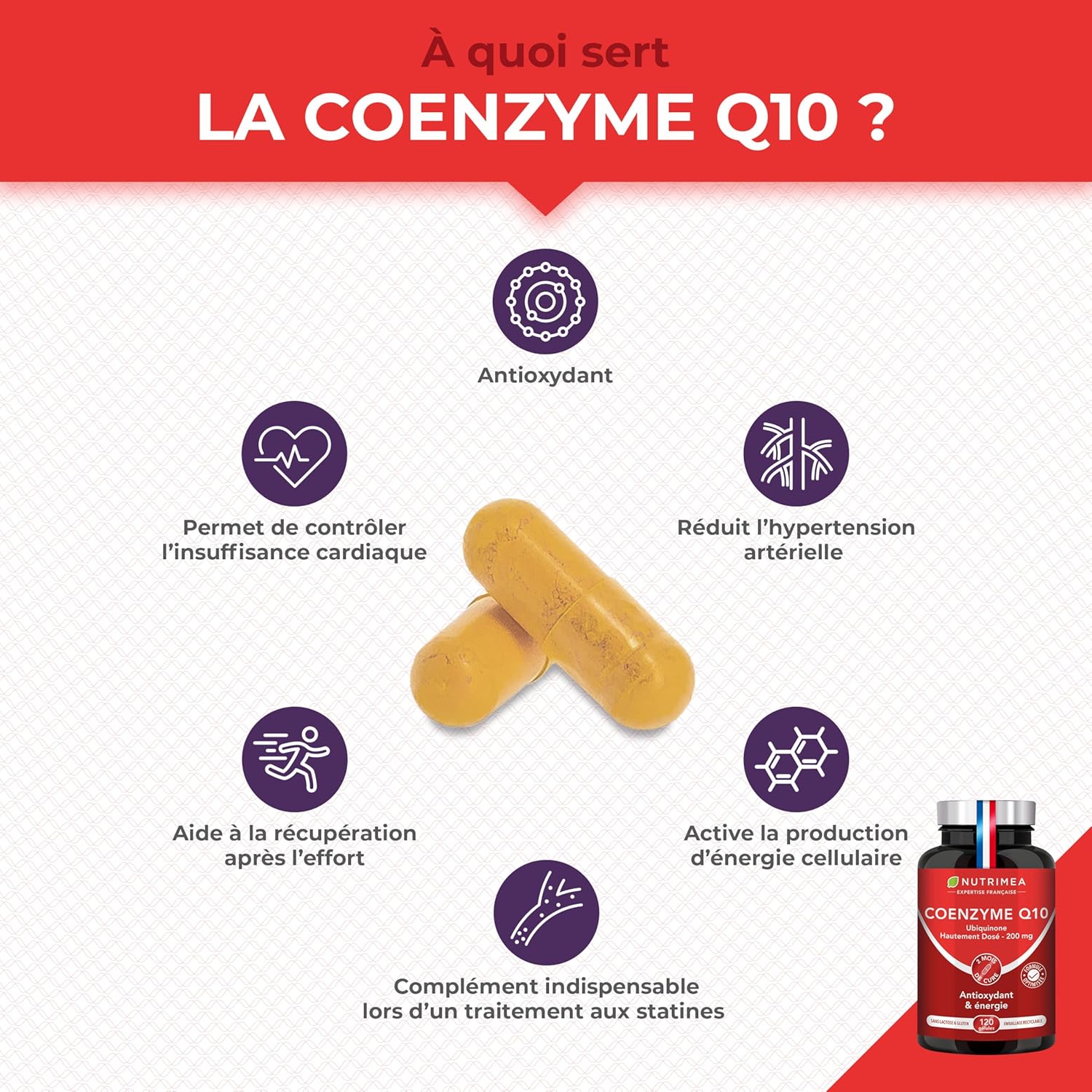 Thumbnail 1 de Coenzyme Q10 (ubiquinone → ubiquinol) Nutrimea – Précurseur d’ubiquinol, 120 gélules vegan