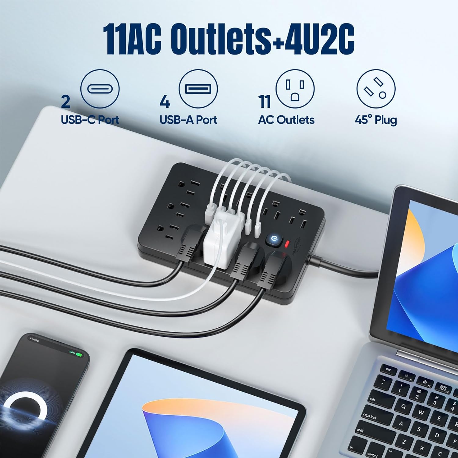 Detalle 2 de JouleLoom 17-in-1 Power Strip 11 Outlets