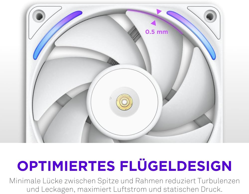 Detalle 2 de NZXT F120X Performance-Lüfter – 120 mm PWM RGB, LCP-Rahmen, Magnetisches Fluid-Dynamic-Lager, 30 mm Dicke
