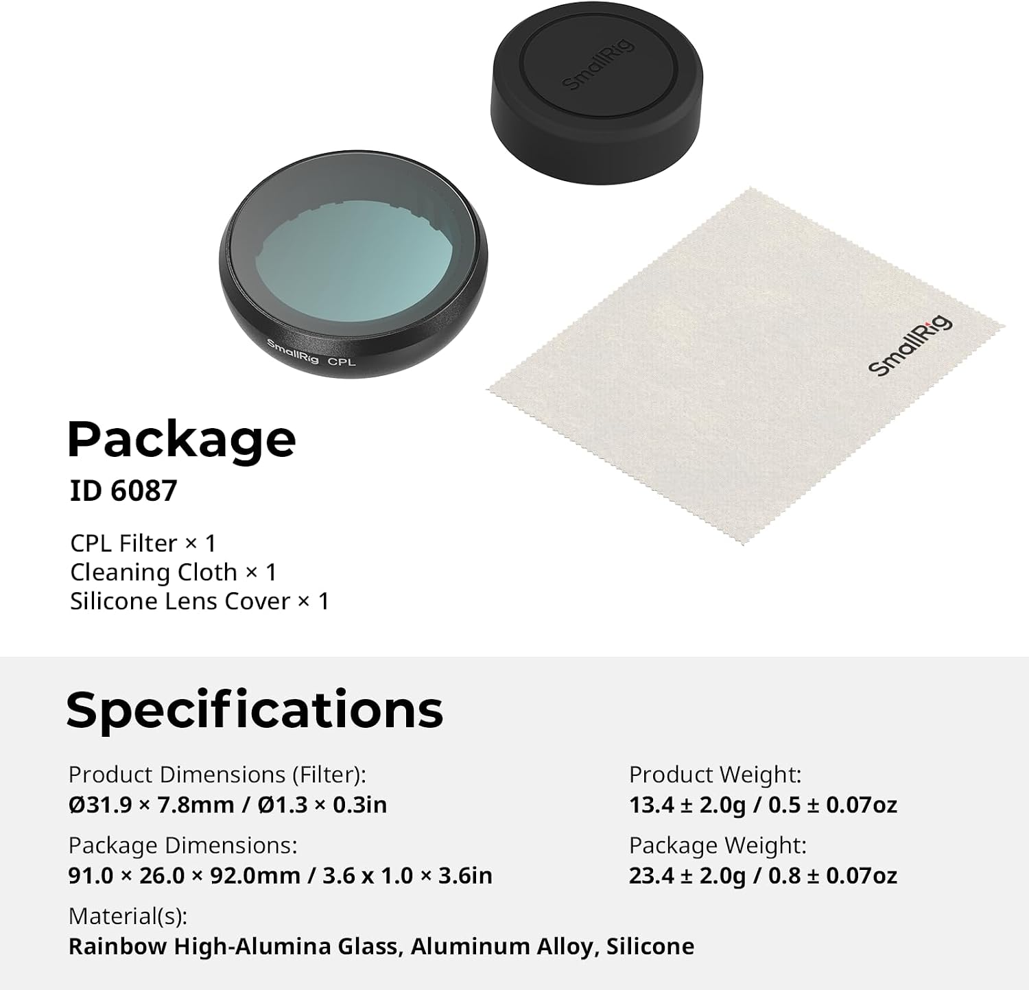 Thumbnail 6 de SmallRig CPL-Filter 6087 für Insta360 GO Ultra – Snap-On, mit Silikonlinsenabdeckung und Mehrfachbeschichtung