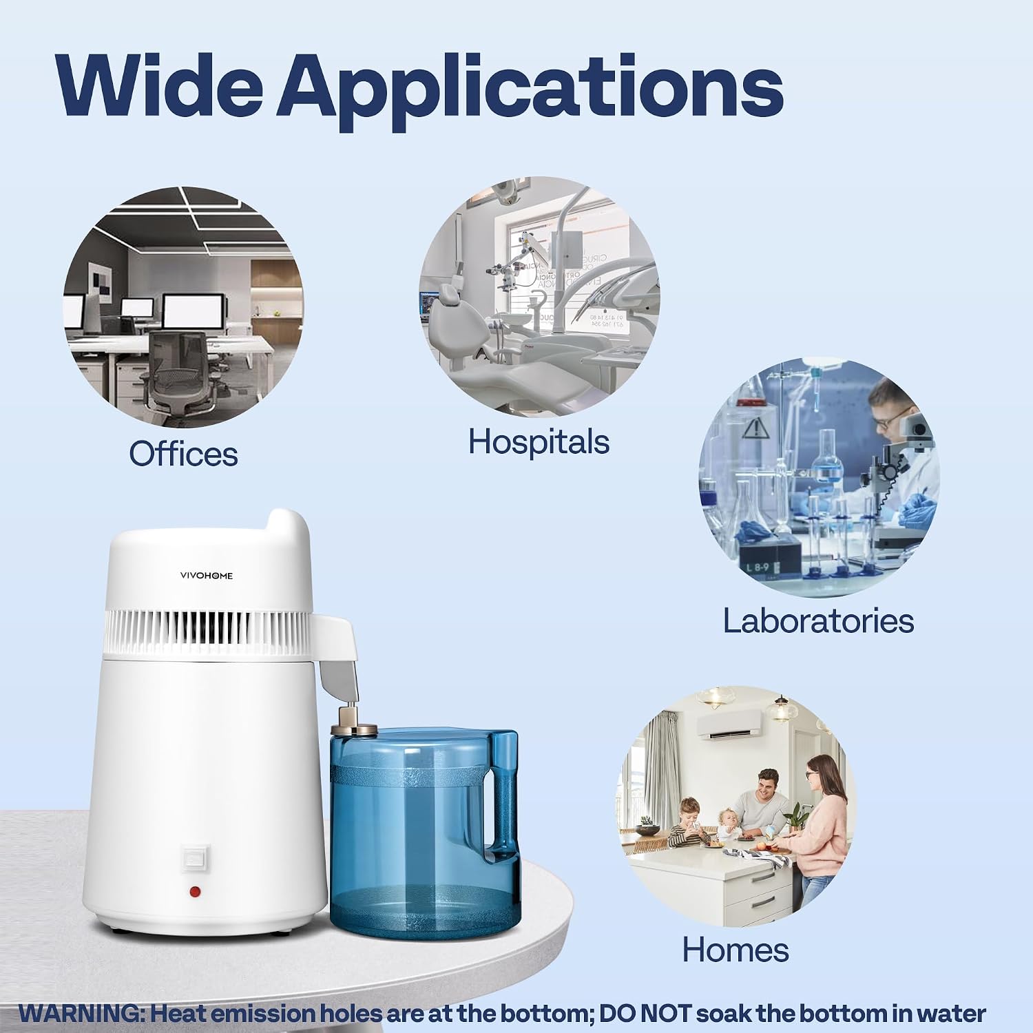 Detalle 2 de VIVOHOME 6L Countertop Water Distiller, 900W with Smart Switch