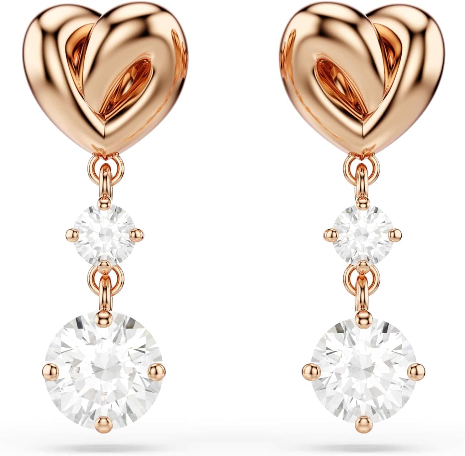 Thumbnail 5 de Swarovski Pendientes Lifelong Heart en tono oro rosa 💍