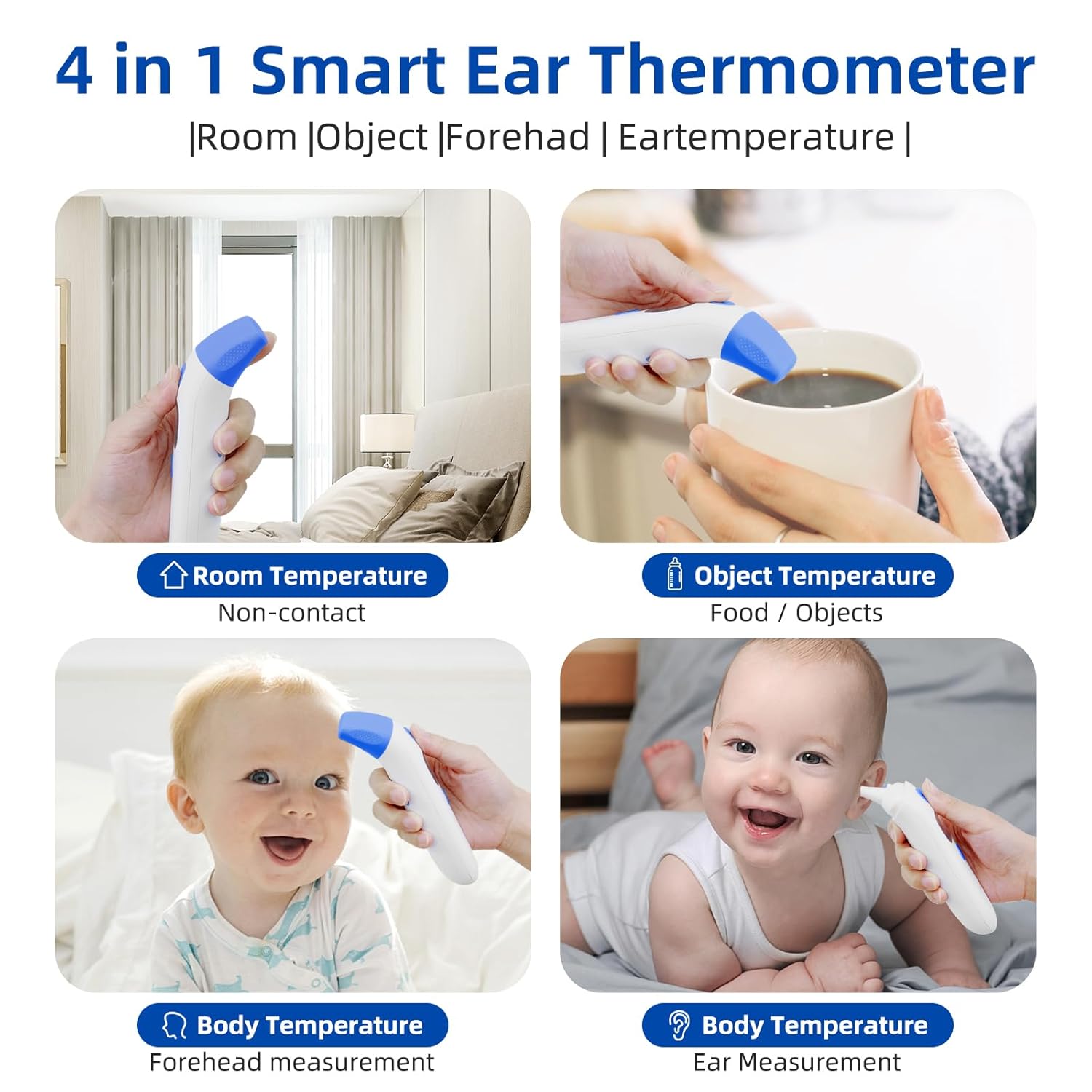 Thumbnail 6 de Berrcom Stirn- und Ohrthermometer Fieberthermometer – berührungslos, 4-in-1 infrarot