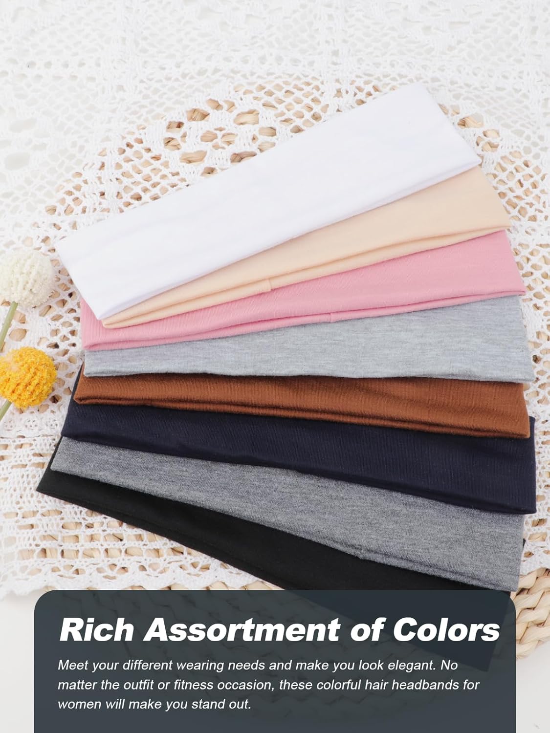 Thumbnail 6 de DRESHOW 6cm Wide Headband: Breathable, Non-Slip Sweat-Wicking Hair Band for Everyday and Sport