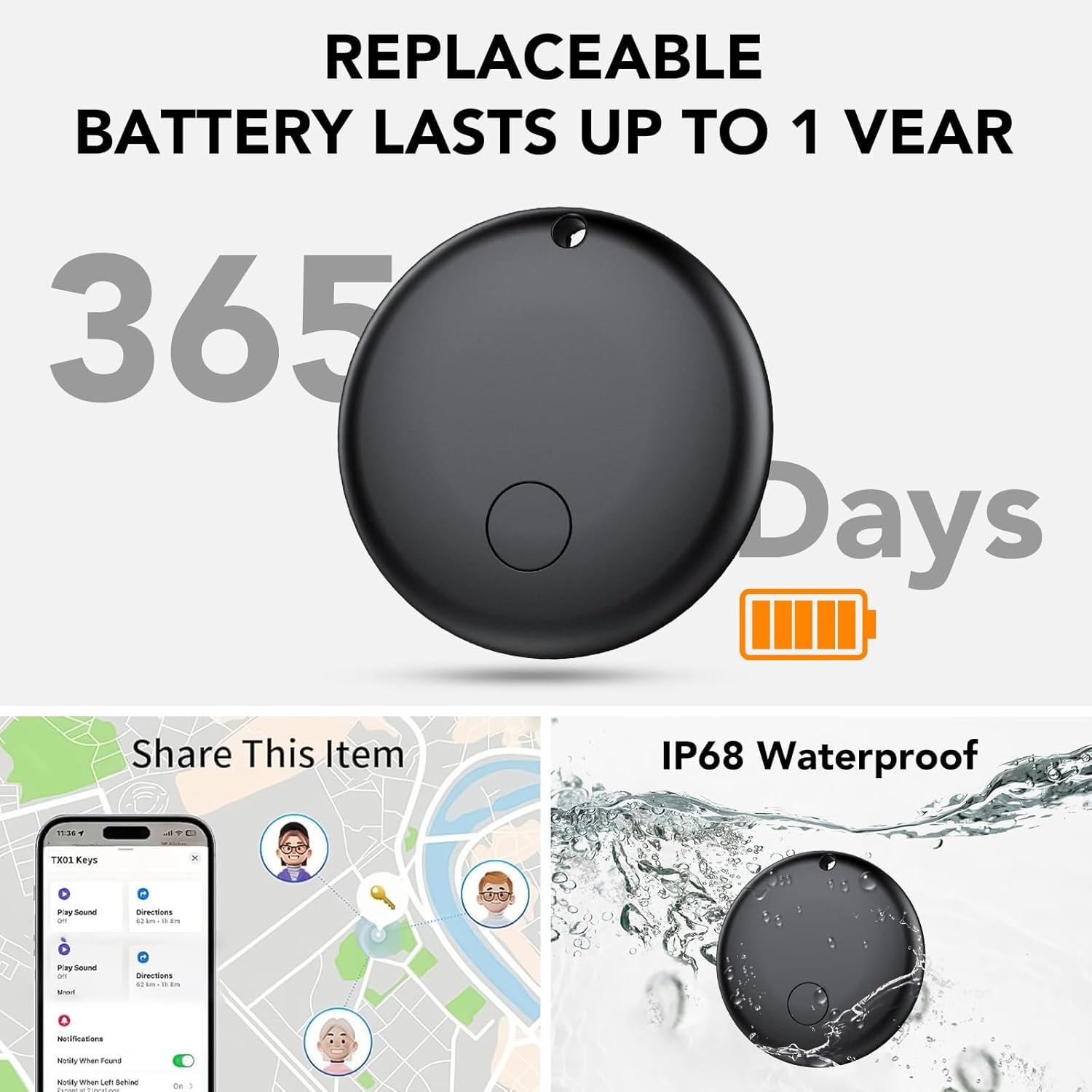 Thumbnail 5 de Tracker Tag Android Smart Tag – 4er Pack (Bluetooth Key Finder, IP68, Google Find Hub kompatibel, Android nur)
