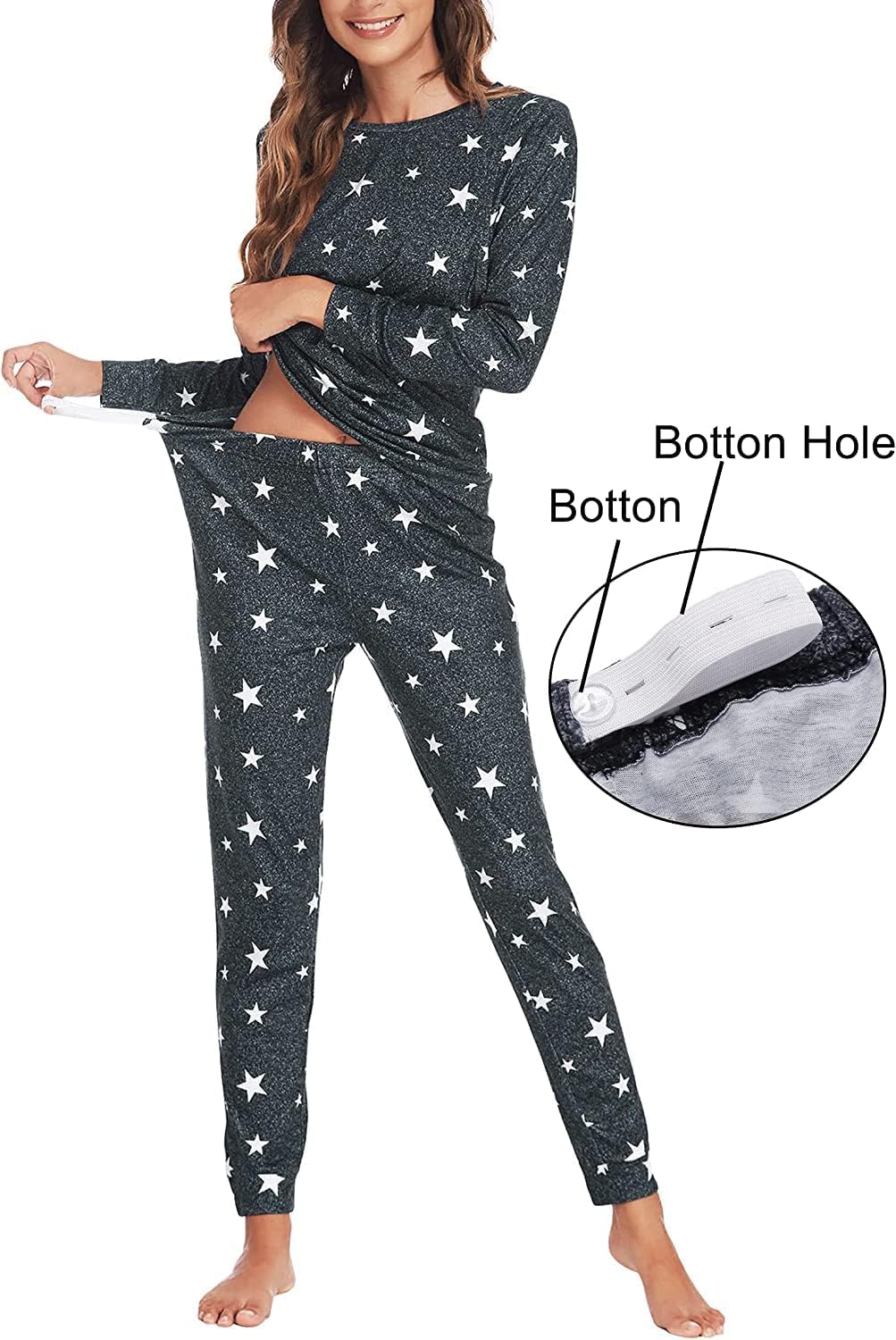 Detalle de Ekouaer Pyjama Grossesse S-XXL đ€°