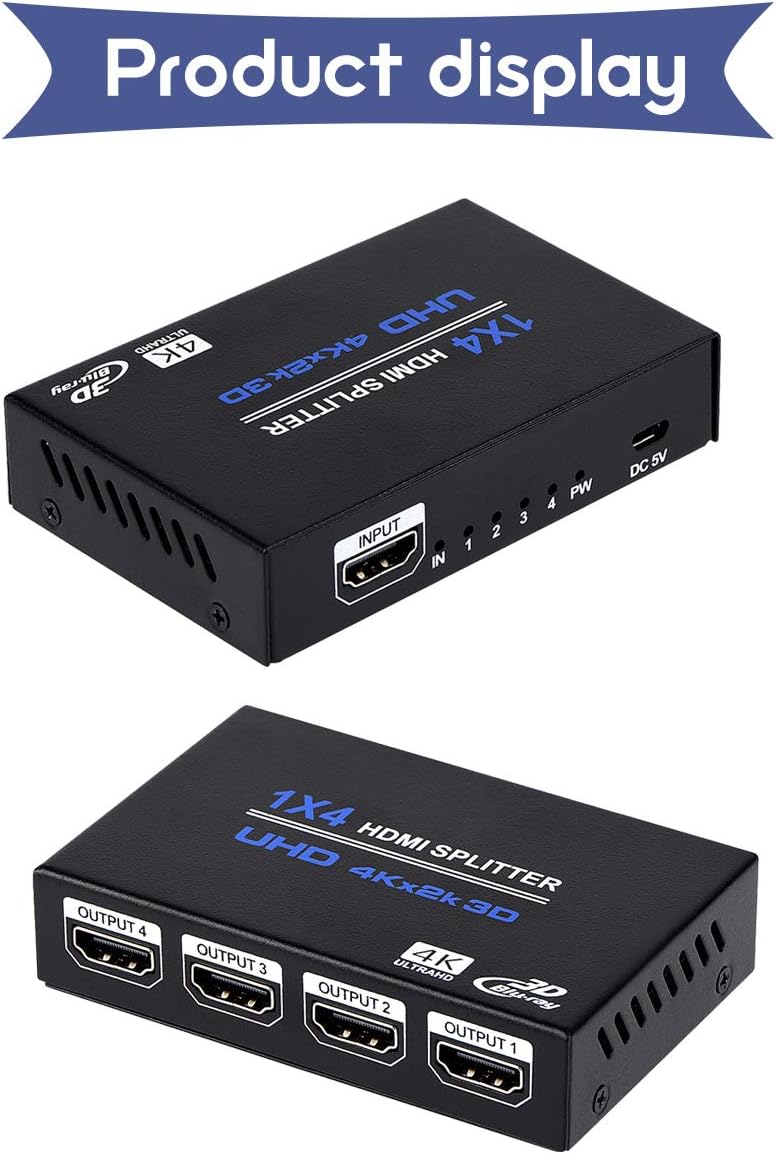 Thumbnail 5 de 1x4 HDMI Splitter for 4K Mirror