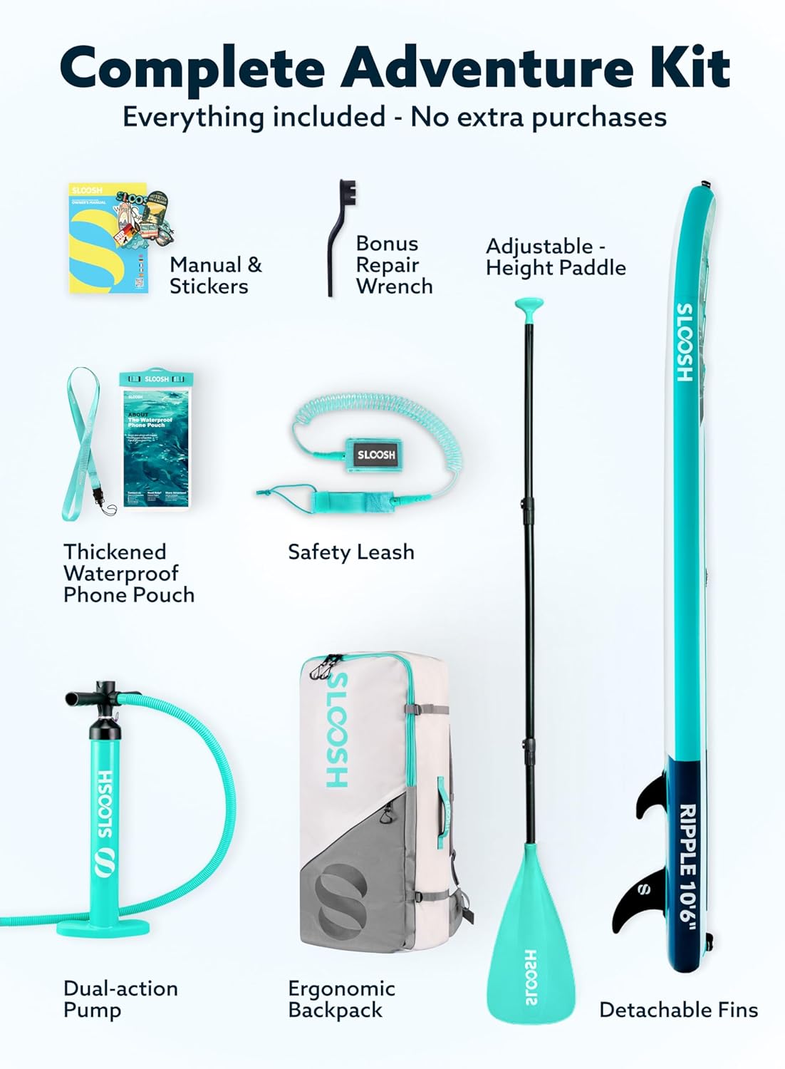 Thumbnail 6 de SLOOSH Ripple 10'6" Inflatable SUP: Stability, Versatility, and Ready-to-Go Fun