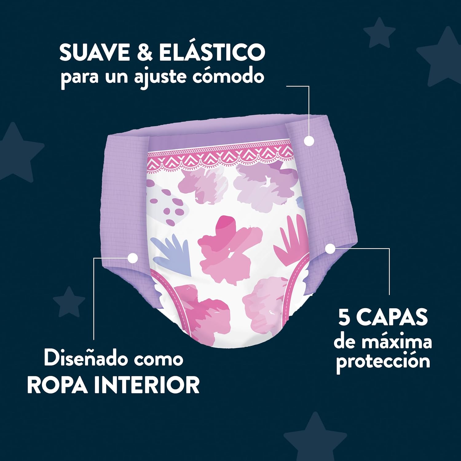 Detalle 2 de Huggies DryNites Pañales Nocturnos Niño 4-7 💤 64 unidades
