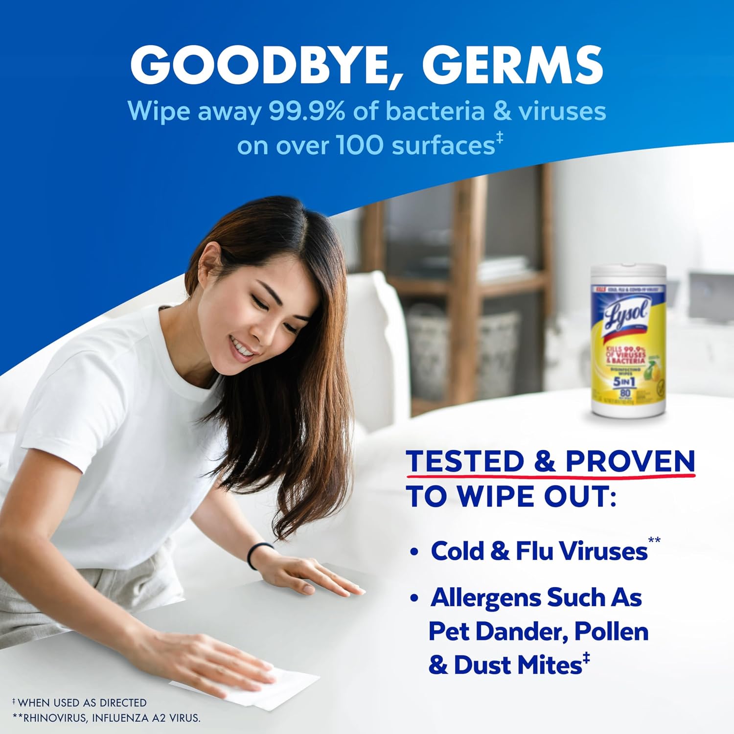 Thumbnail 1 de Lysol Disinfecting Wipes, Cleaner, Lemon + Mango + Linen, 80 ct (4 Pack)