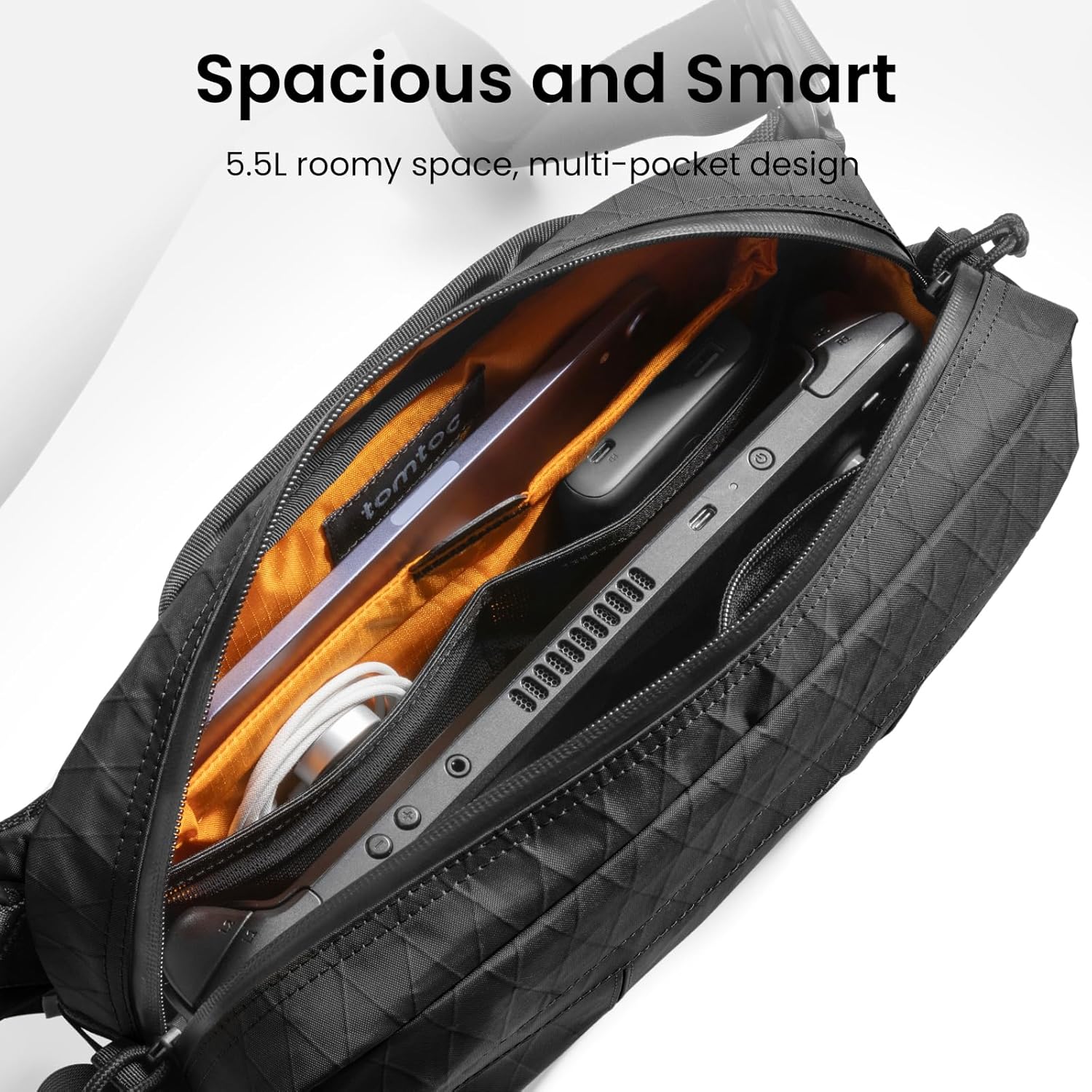 Thumbnail 2 de tomtoc 5.5L X-pac Sling Bag Heavy-duty for Rog Xbox Ally X | Crossbody for Switch 2 2025, iPad Mini, Steam Deck