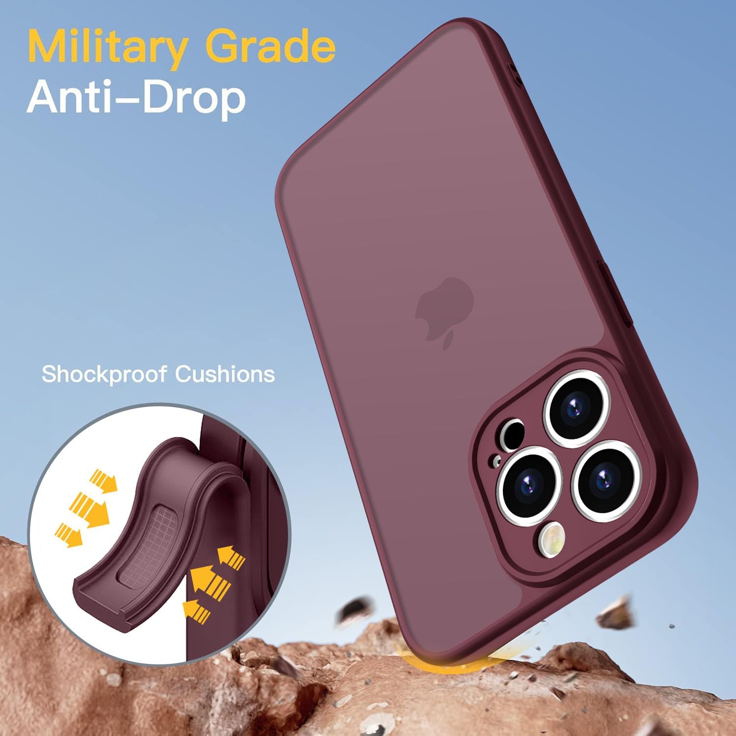 Thumbnail 5 de KPPIT iPhone 15 Pro case with military-grade drop protection (wine red)