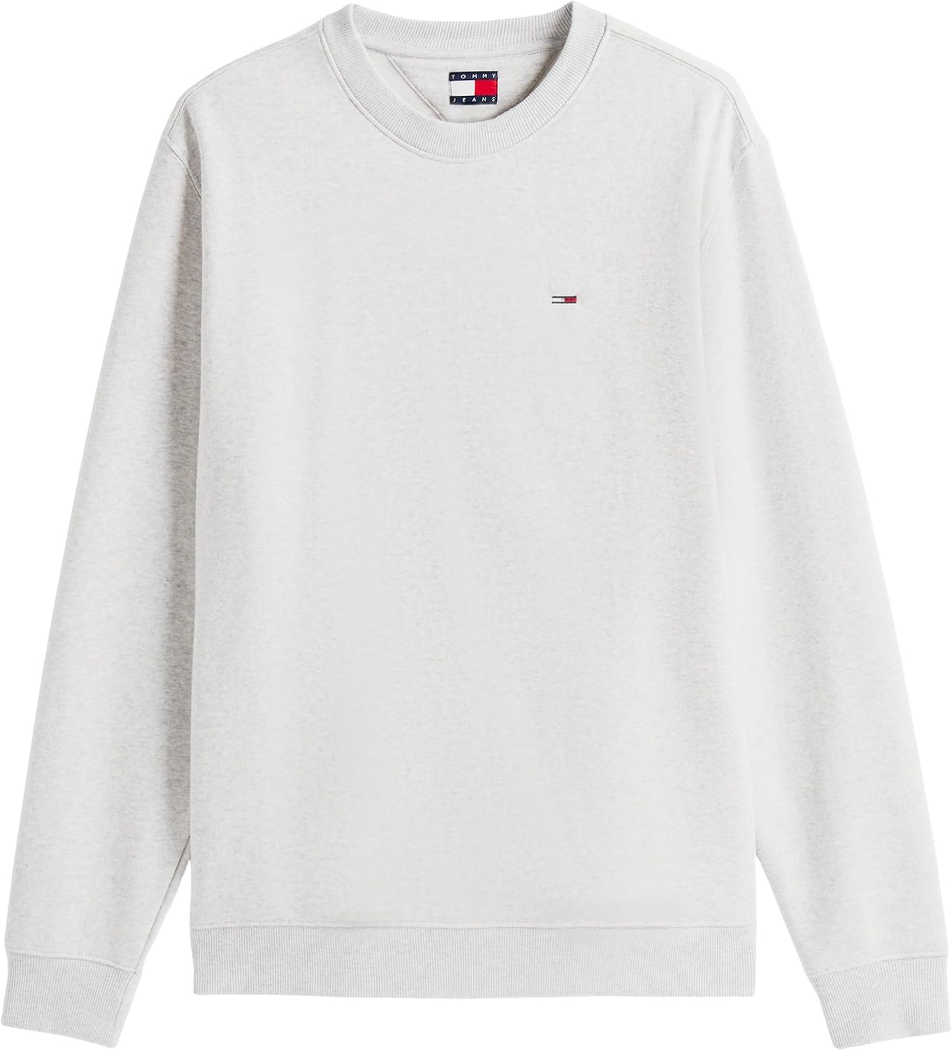 Detalle de Tommy Jeans Herren Sweatshirt Regular Fit Flag Fleece Rundhalsausschnitt aus Baumwolle mit Branding